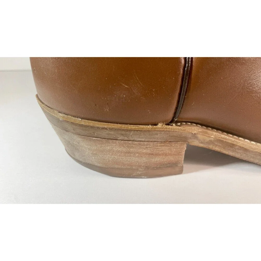 Vintage Sheplers Light Brown/Tan Leather Western Cowboy Boots Mens Size 8.5 D - Picture 9 of 11